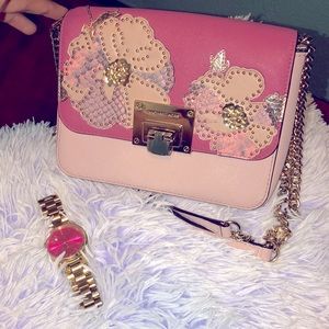 Michael Kors Bundle Tina Pink/gold Bag+MichaelK🕰